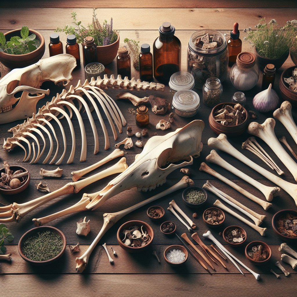 The use of animal bones in traditional medicine.