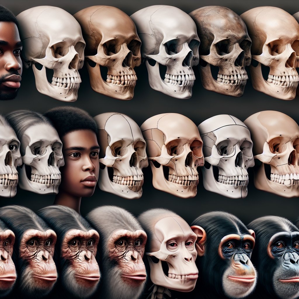 The differences in bone structure between humans and primates.